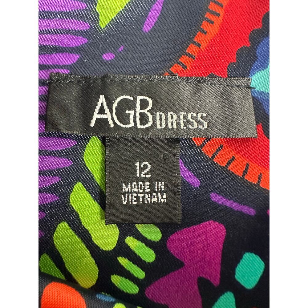 Y2K Vibrant Mosaic Sleeveless Sheath Dress Maximalist Mod 60s Psychedelic 12 L - Picture 6 of 11